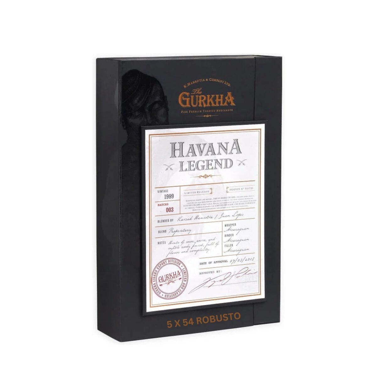 GURKHA HAVANA LEGEND 1959 ROBUSTO (5X54) BOX OF 20