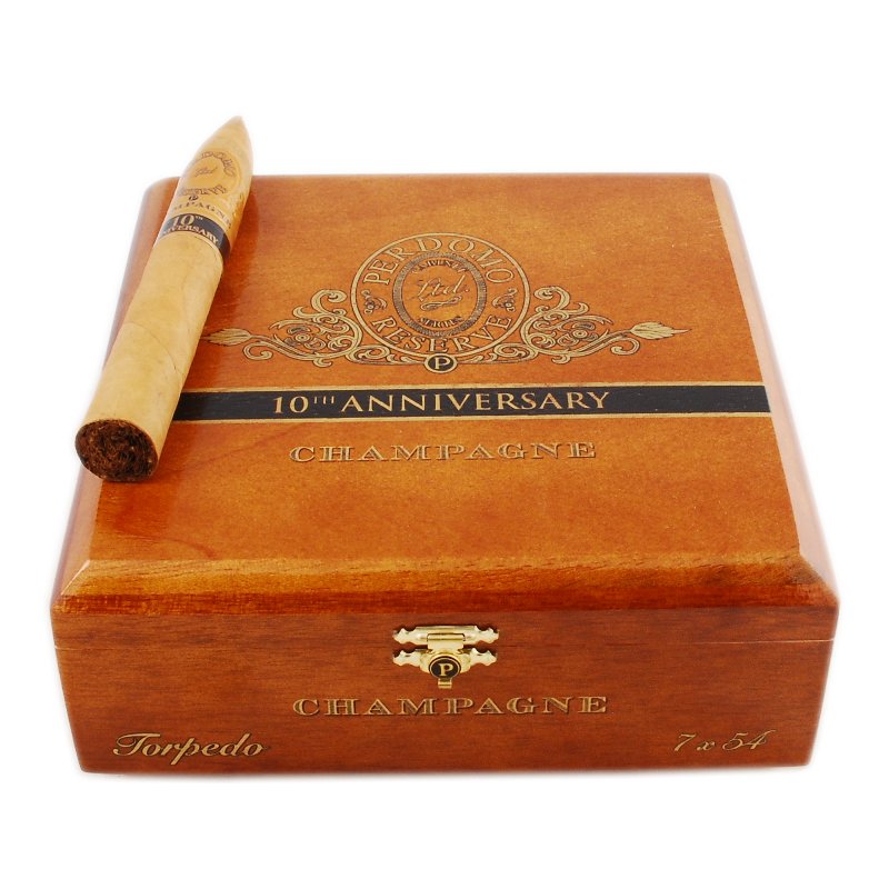 PERDOMO RESERVE 10 ANNIVERSARY TORPEDO CHAMPAGNE (7 X 54) BOX OF 25