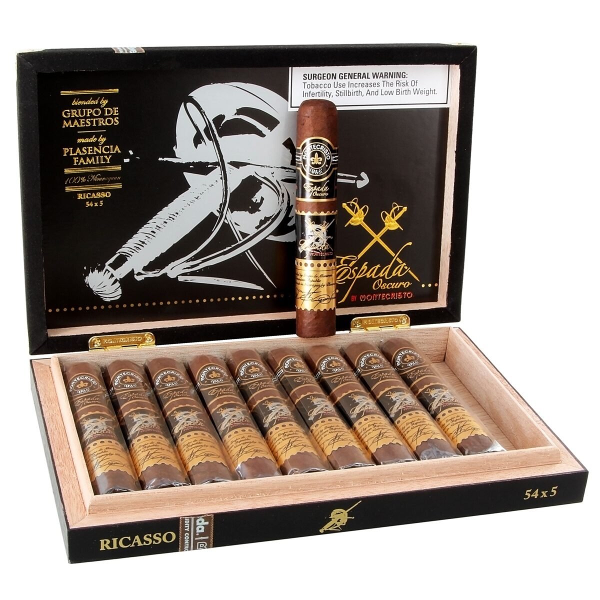MONTECRISTO ESPADA OSCURO RICASSO (54X5) BOX OF 10