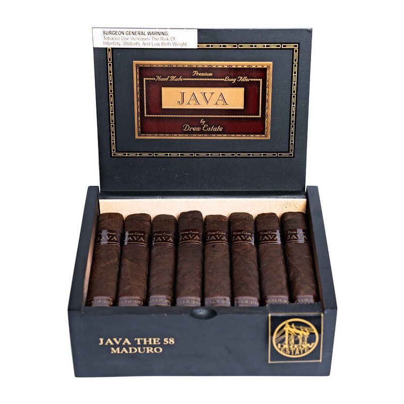 RP JAVA BY DREW ESTATE THE 58 MADURO (5 X 58) BOX OF 24