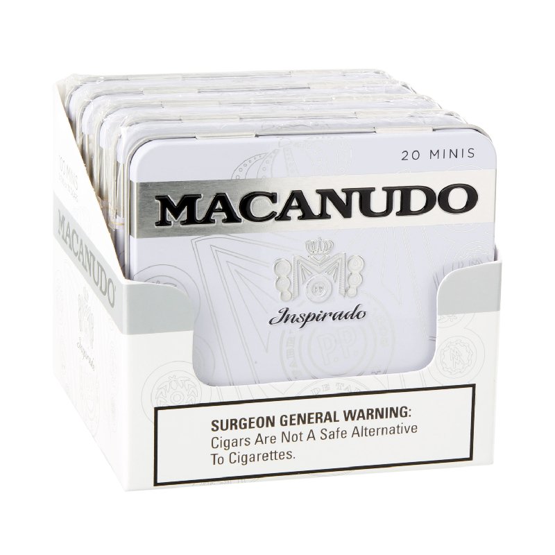 MACANUDO INSPIRADO WHITE MINIS TINS UNIT OF 100 (5 TINS OF 20)