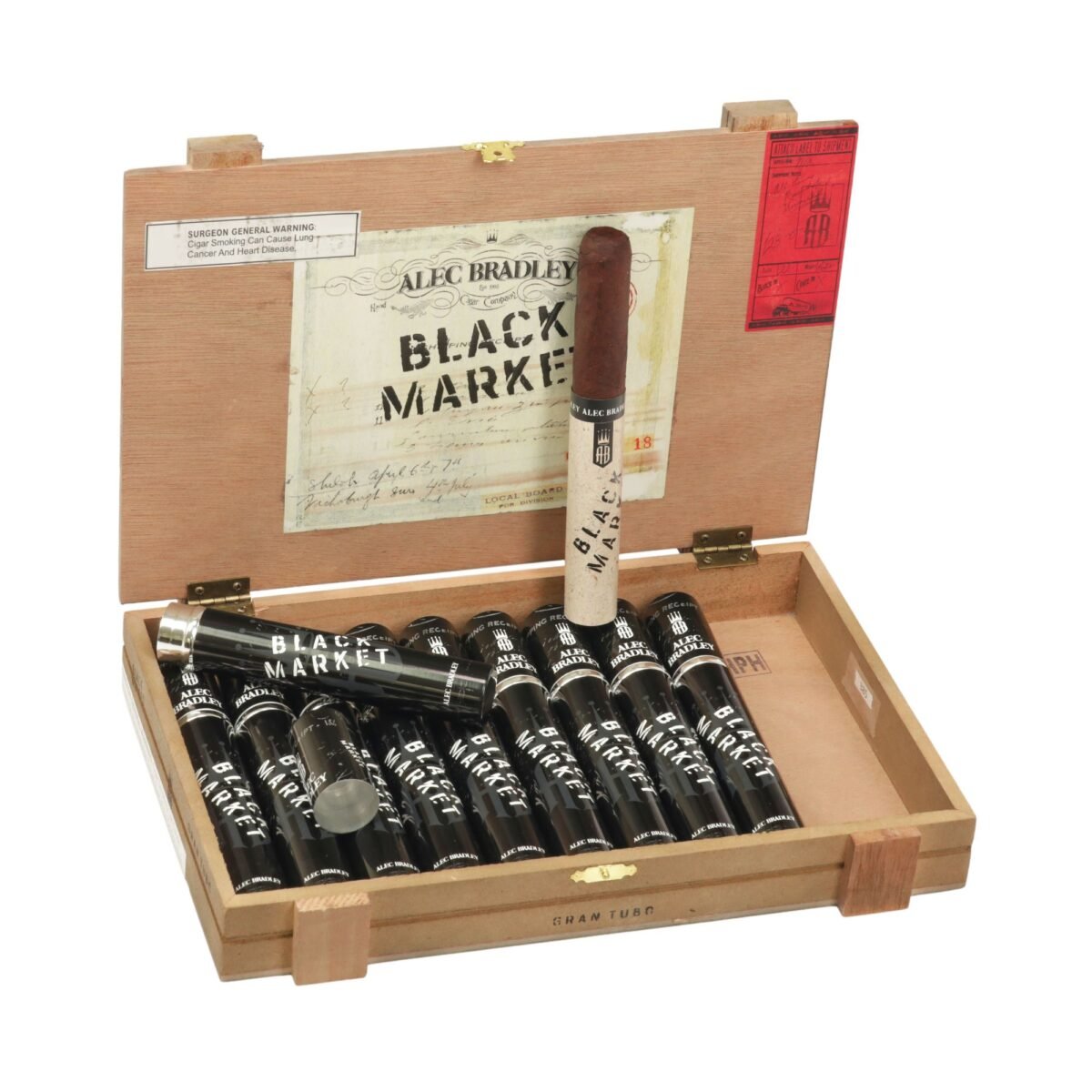 ALEC BRADLEY BLACK MARKET TORO TUBO (6 1/2X52) BOX OF 10
