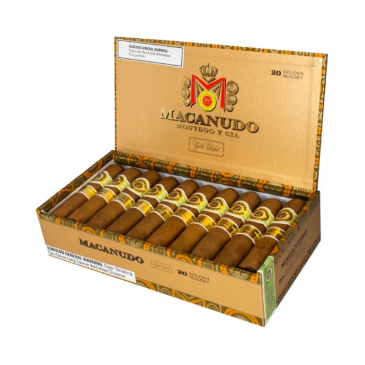 MACANUDO GOLD GOLDEN NUGGET (4 1/2X60) BOX OF 20