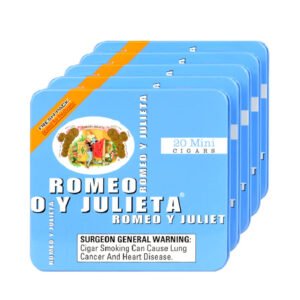 ROMEO Y JULIETA MINI SPAIN MILD BLUE TINS UNIT OF 100 (5 TINS OF 20)